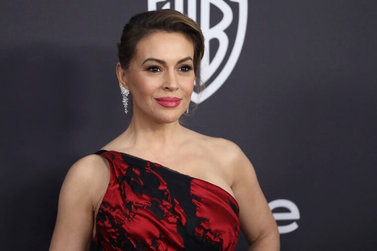 FILE - In this Jan. 6, 2019 file photo, Alyssa Milano arrives at the InStyle and Warner Bros. Golden Globes afterparty at the Beverly Hilton Hotel in Beverly Hills, Calif. Actress Alyssa Milano got people riled up on social media with a tweet calling for women to join her in a sex strike to protest strict abortion bans passed by Republican-controlled legislatures.