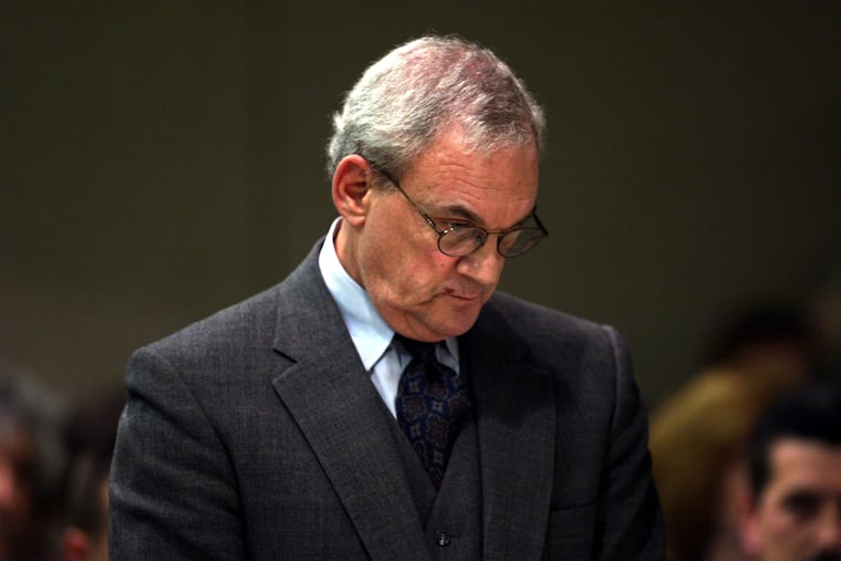 Rabbi Fred J. Neulander listens as the jury reads the guilty verdict on Nov. 20, 2002. Neulander died Wednesday while serving a life sentence in New Jersey State Prison for orchestrating the murder of his wife, Carol Neulander.