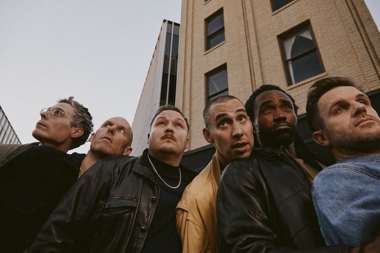Bleachers, (from left): Michael Riddleberger, Evan Smith, Sean Hutchinson, Jack Antonoff, Zem Audu, and Mikey Freedom Hart. The Bleachers Forever Tour plays the TD Pavilion at the Highmark Mann on Saturday, June 13.