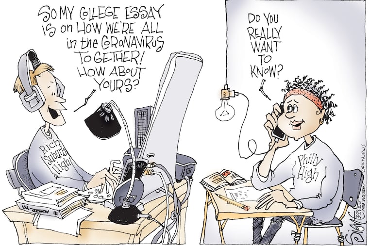 Virtual inequality in schools shut for coronavirus.