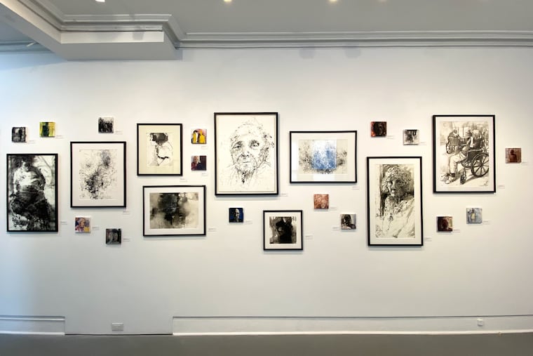 Ink, paint, and pastel portraits depict residents of a senior-care facility in Doylestown, where the artist Ginny Ferrante Perry volunteers. The art is a part of the "Not Forgotten" exhibit, till Feb. 19 at the Da Vinci Art Alliance.