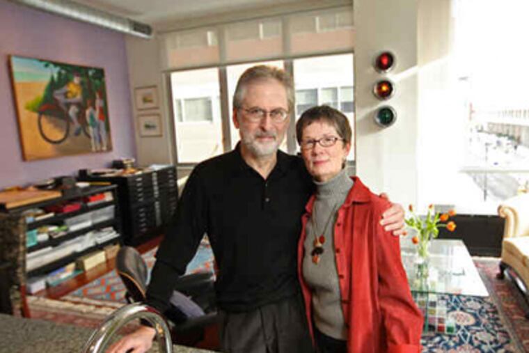 Easier living was a priority for Jim and Janet Cooke, who moved from a home with plenty of stairs in Society Hill to an 1,800-square-foot condo in the Western Union Building at 11th and Locust Streets in Philadelphia. (Michael Bryant / Staff Photographer)