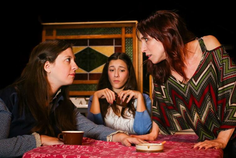 (Left to right:) Colleen Hughes, Tessa Kuhn, and Rachel Gluck in the Curio Theatre Company production of “Crimes of the Heart,” through Dec. 9.