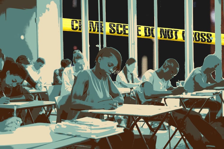 Shots outside school