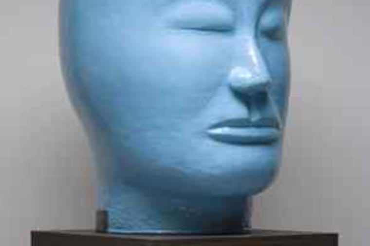 This untitled glazed ceramic sculpture by Jun Kaneko, indicative of the scale of some works, was created in 1995. Its height is 101 inches, its width is 48 inches, and its depth is 51 inches.