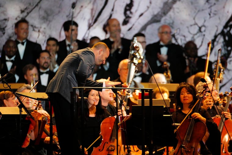 Yannick Nézet-Séguin and the Philadelphia Orchestra play during the Festival of Families. ( Yong Kim / Staff Photographer )