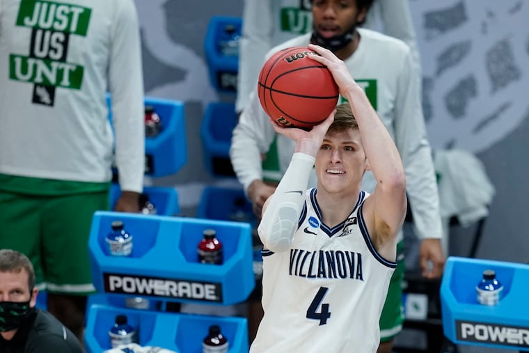 Villanova's Chris Arcidiacono shoots during the first half of a second-round game against North Texas .