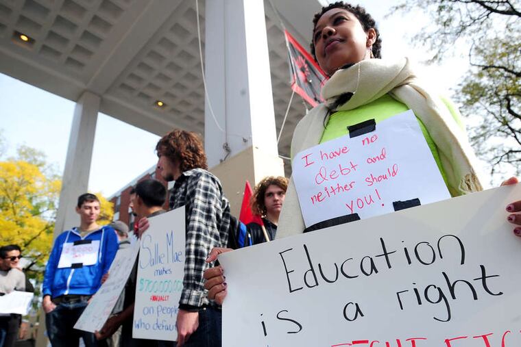 College students held a "Tear Up Your Debt" demonstration in New Brunswick, N.J.