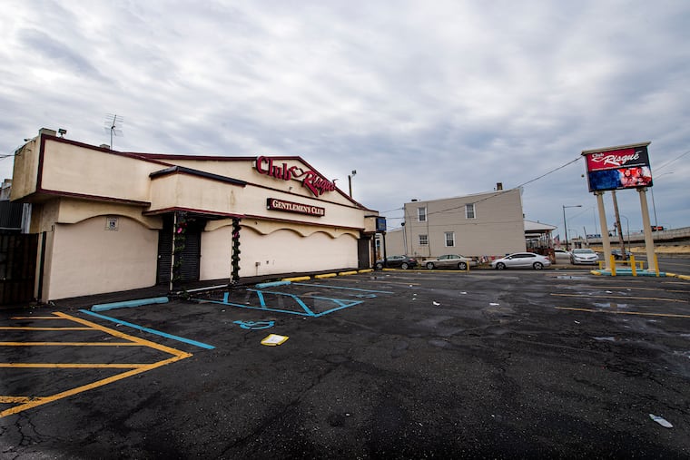 Club Risque in Wissinoming, where two men were fatally shot early Tuesday in a dispute. The gunman fled in a Nissan.