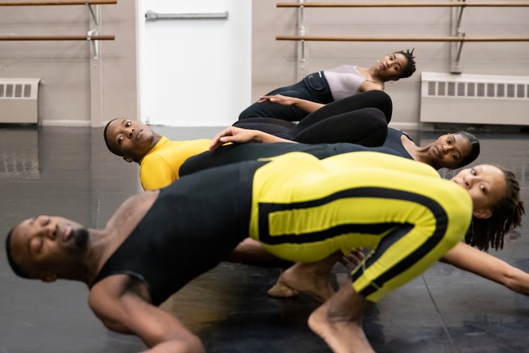 Philadanco dancers rehearse Daniel Ezralow's "Xmas Philes" in teh company's West Philadelphia studio.