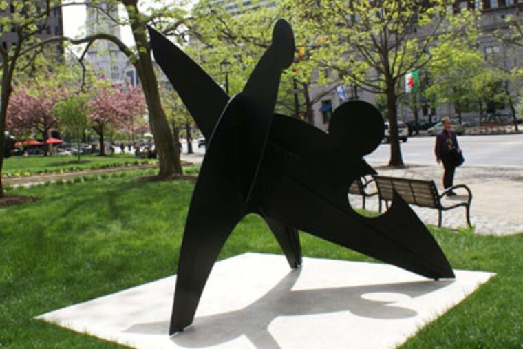 "Three Discs, One Lacking" (1968) by Alexander Calder. Benjamin Franklin Parkway between 16th and 17th streets.