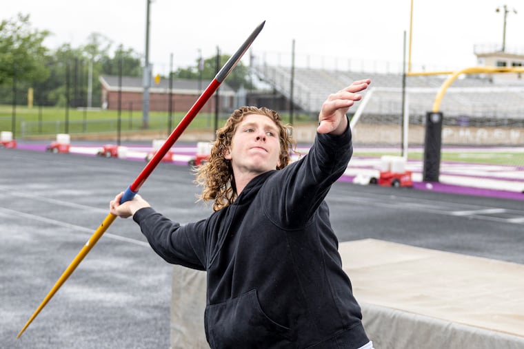 Talon Romance, 18, a senior at Phoenixville Area High School, is a javelin thrower and quarterback.