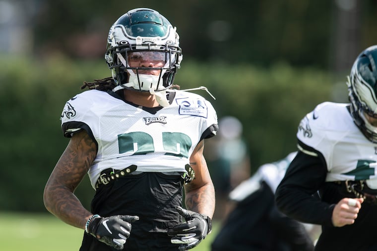 Eagles cornerback Sidney Jones warms up during last year's training camp. He will look to turn his career around with the help of new Eagles DB coach Marquand Manuel.