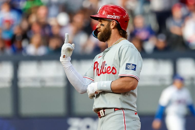 Bryce Harper is London's 'showman' in Phillies' opening victory over Mets