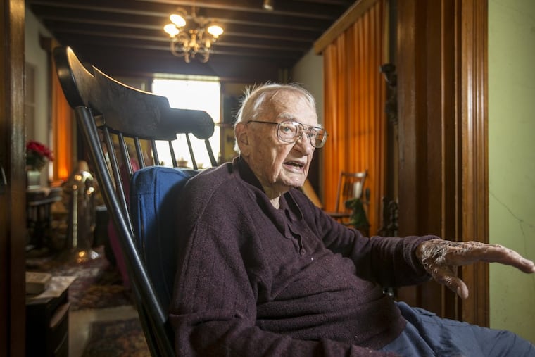 Camden native Joe Krush, who turns 100 on Friday, was a graphic artist for the OSS at the Nazi war crimes trials at Nuremberg after World War II.