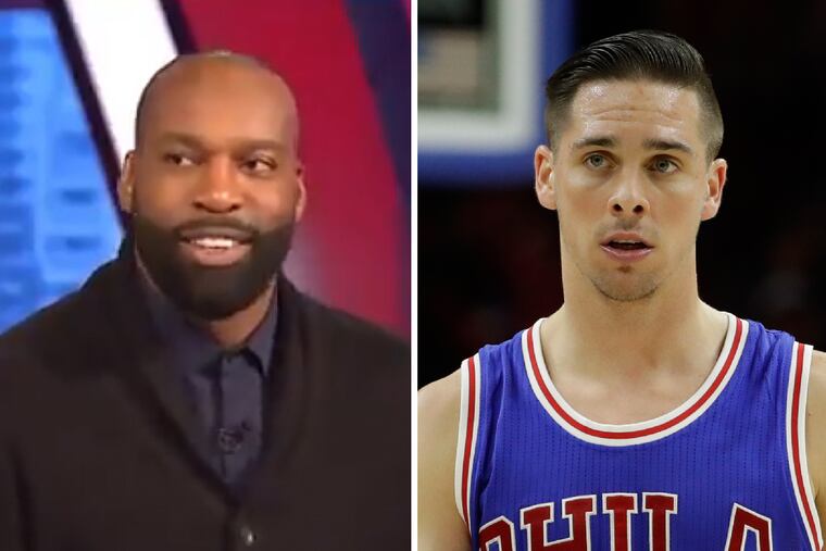 TNT's Baron Davis (left) wasn't that impressed by Sixers point guard T.J. McConnell.