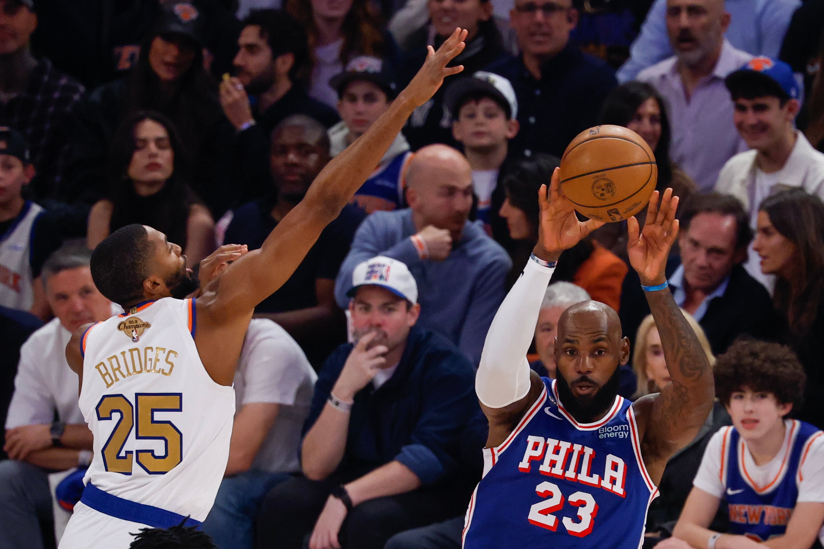 Ring night festivities, LeBron James vs. a Knicks fan, and more broadcast moments from Sixers’ opening-night win
