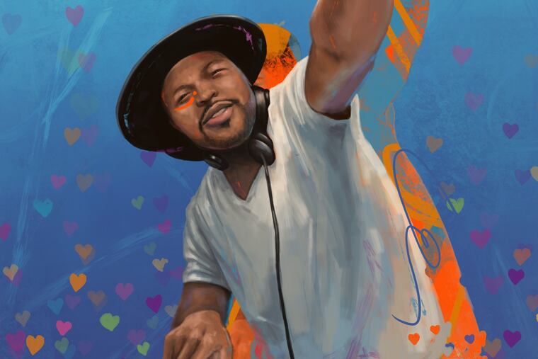 Artist Charles "Chuck Styles" Edwards rendering of D-Nice when his virtual Instagram party, Homeschoolin' Social Distancing Dance Party reached 100k followers. The digital painting is called "Live Healing."