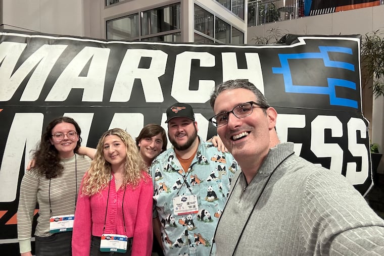 Howard Megdal (right) with some of his team at The Next, his site dedicated to women's basketball coverage.