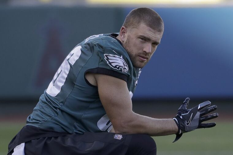 Eagles tight end Zach Ertz practice at practice on Thursday, December 7, 2017. YONG KIM / Staff Photographer