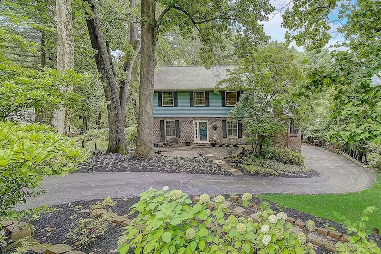 The home, on Arden Road in Gulph Mills, has four bedrooms and 2 1/2 bathrooms.