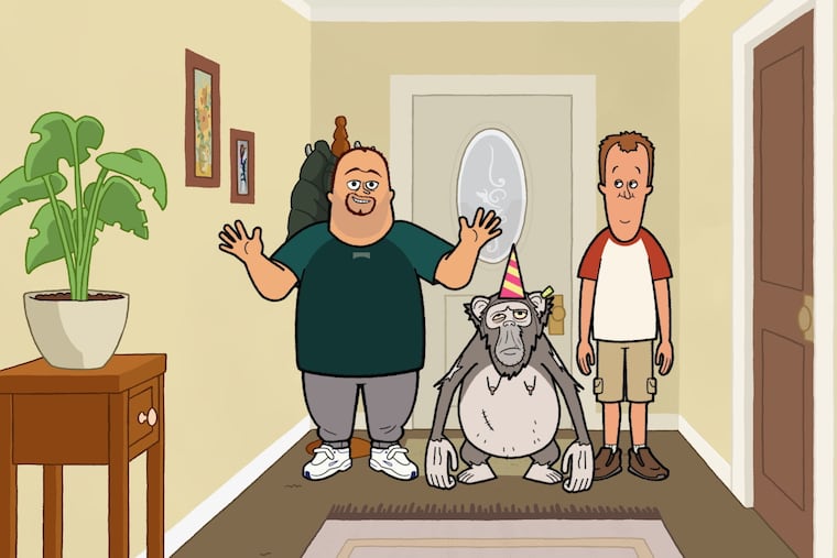 Mark and Hank Hoagies in a still from Sunday's episode of "Universal Basic Guys," created by South Jersey natives Adam and Craig Malamut.