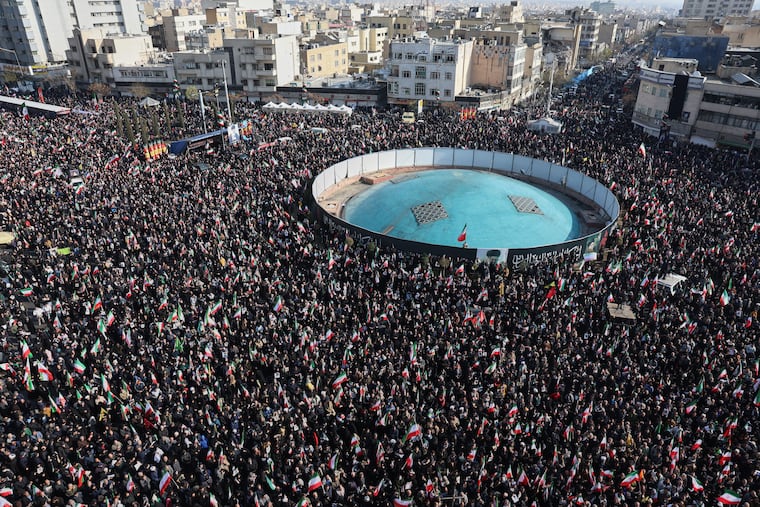 People gather in a rally to support Ayatollah Mojtaba Khamenei, the successor to his late father Ayatollah Ali Khamenei as supreme leader, in Tehran, Iran, Monday, March 9, 2026.