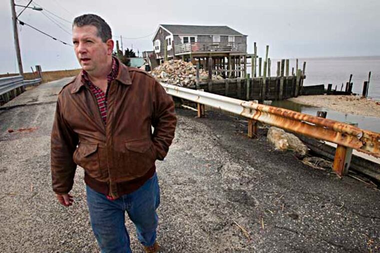 Tony Novak, owner of Money Island Marina in Money Island, NJ gives a tour of Hurricane Sandy destruction at Money Island on Monday, March 10, 2014. ( ALEJANDRO A. ALVAREZ / STAFF PHOTOGRAPHER )