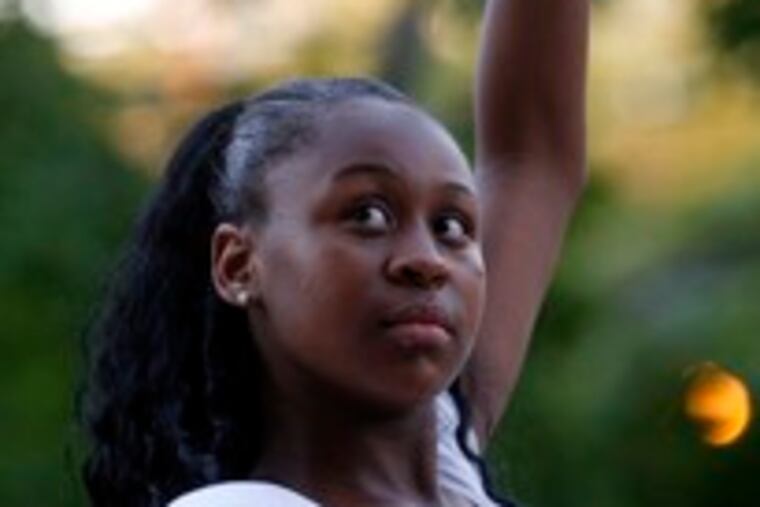 Taylor Foman, 12, took part in the third annual Stop the Violence Urban Dance Competition, held last night at University City High School.