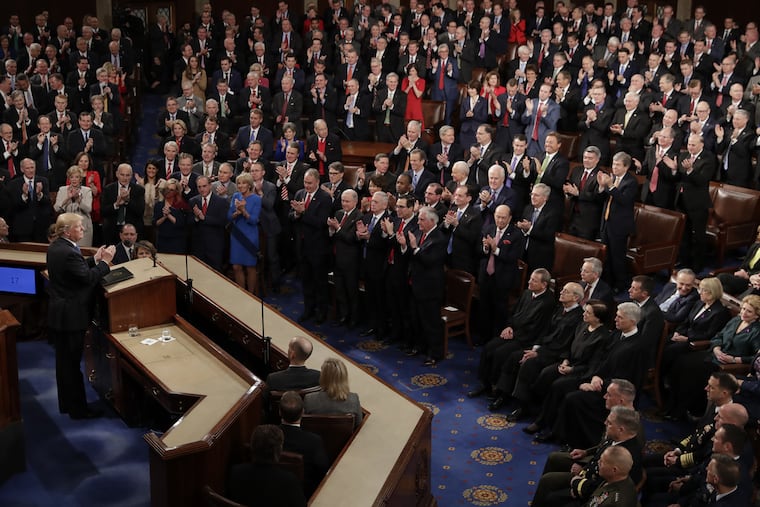 President Donald Trump delivers his first State of the Union address on Capitol Hill in Washington in 2018. Trump will deliver his second State of the Union address on Tuesday, Feb. 5, 2019.