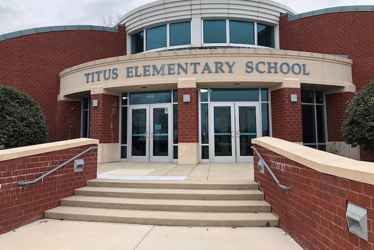 Titus Elementary School, in Central Bucks School District, was closed Friday due to coronavirus concerns.