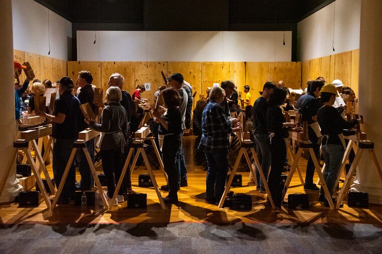 "Music For 150 Carpenters" at the Berman Art Museum began as a live performance in October and is now a compelling surround-sound installation piece.