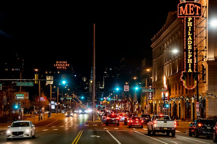 The Met Philadelphia (right) on the 800 block and the Divine Lorraine Hotel in the 600 block of North Broad Street. Both were redeveloped by Eric Blumenfeld.