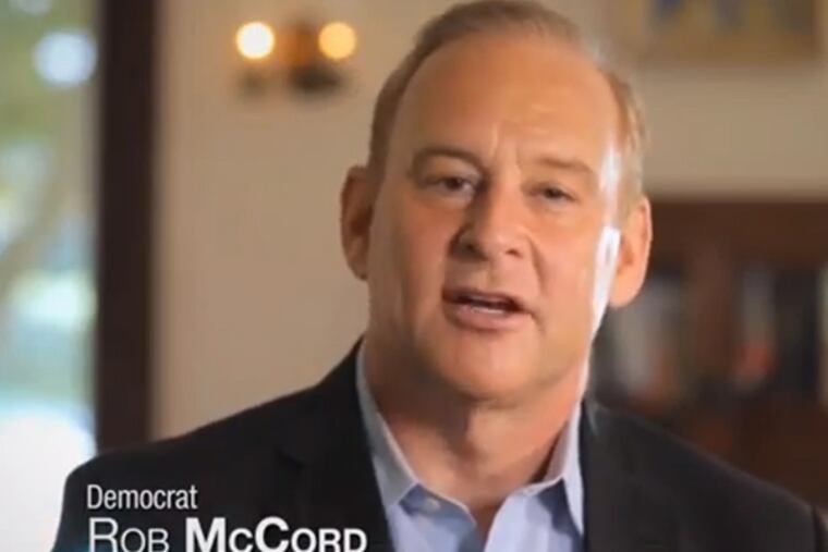 Scene from a recent ad by Pennsylvania gubernatorial candidate, and current state Treasuter, Rob McDord. Pennsylvania's top two Democrats called Saturday on McCord, also a Democrat, to pull a newer, racially charged attack ad he is airing against frontrunner Tom Wolf in the gubernatorial primary.