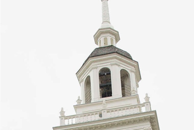 Vice President Joe Biden speaks during an Independence Day ceremony, Friday, July 4, 2014, at Independence Hall in Philadelphia. Biden took part in the "Celebration of Freedom" ceremony at Independence Hall in Philadelphia. The annual Fourth of July event includes music, speeches and a reading of excerpts from the Declaration of Independence. Friday's ceremony will also recognized the 50th anniversary of the Civil Rights Act and the 60th anniversary of the Supreme Court decision ending school segregation. (AP Photo/Matt Rourke)