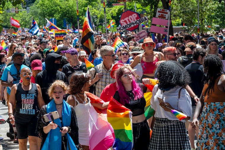 The Pride March leaves Independence Mall on June 5, 2022, kicking off the city's 50th annual Pride celebration.