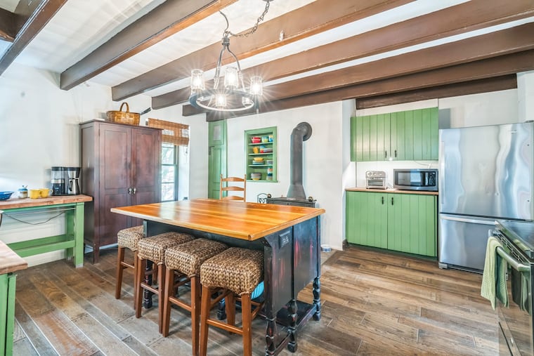 The kitchen in the McDougalls' centuries-old farmhouse in Glen Mills.