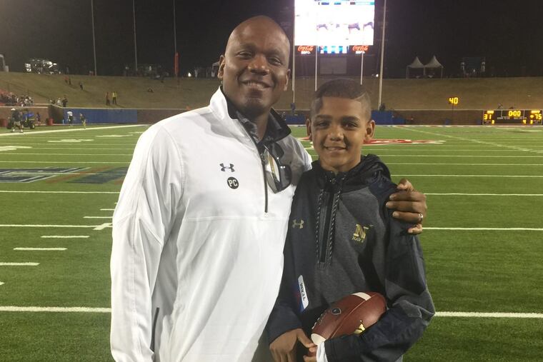 Jarren Jasper and his father, Navy offensive coordinator Ivin Jasper.