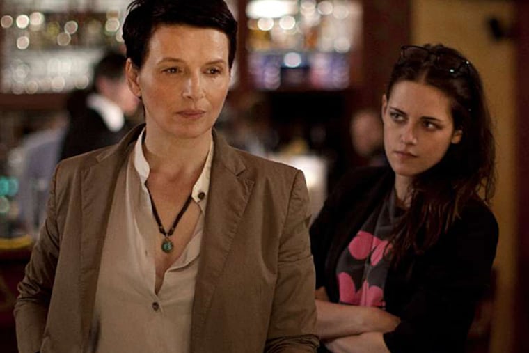 The role of her life: Juliette Binoche (left) as an aging actress, with Kristen Stewart in "Clouds of Sils Maria."