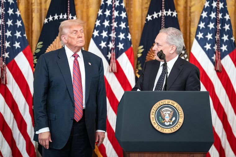 President Donald Trump and his then-AI and crypto czar David Sacks, at the White House in Washington on July 18, 2025. Sacks, a venture capitalist who has since left the administration, accused Anthropic in a lengthy social media post on June 13, 2026 of being reckless with the release of its latest model, dubbed Fable 5.