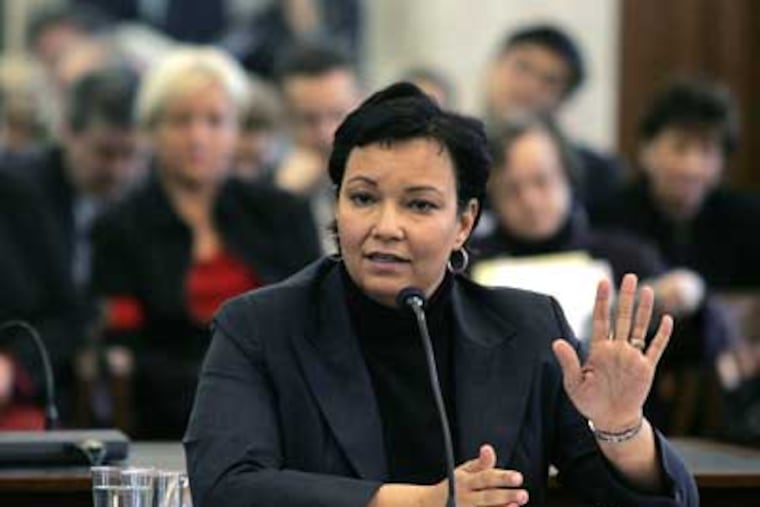 Lisa P. Jackson, New Jersey Gov. Corzine's chief-of-staff and for three years his top environmental official, is expected to be President-elect Barack Obama's nomineee to lead the federal government's environmental protection efforts. (AP Photo/Mel Evans)