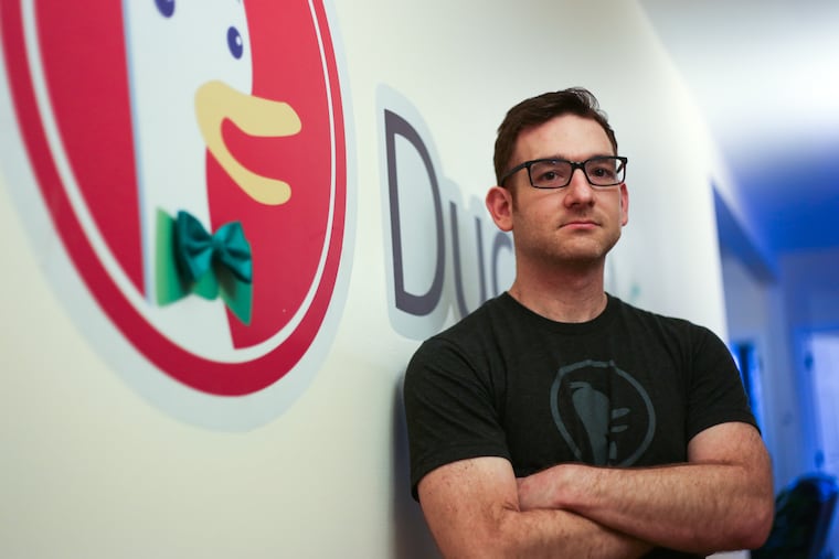 DuckDuckGo.com Founder and CEO Gabriel Weinberg inside his companies headquarters in Paoli. Andrew Thayer / Staff Photographer
