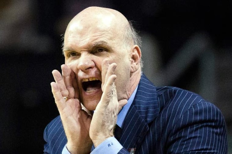 Phil Martelli shouts to his players during the second half of an NCAA college basketball game agianst VCU at the Atlantic 10 Conference tournament, Friday, March 15, 2013, in New York. VCU won 82-79. (John Minchillo/AP file)