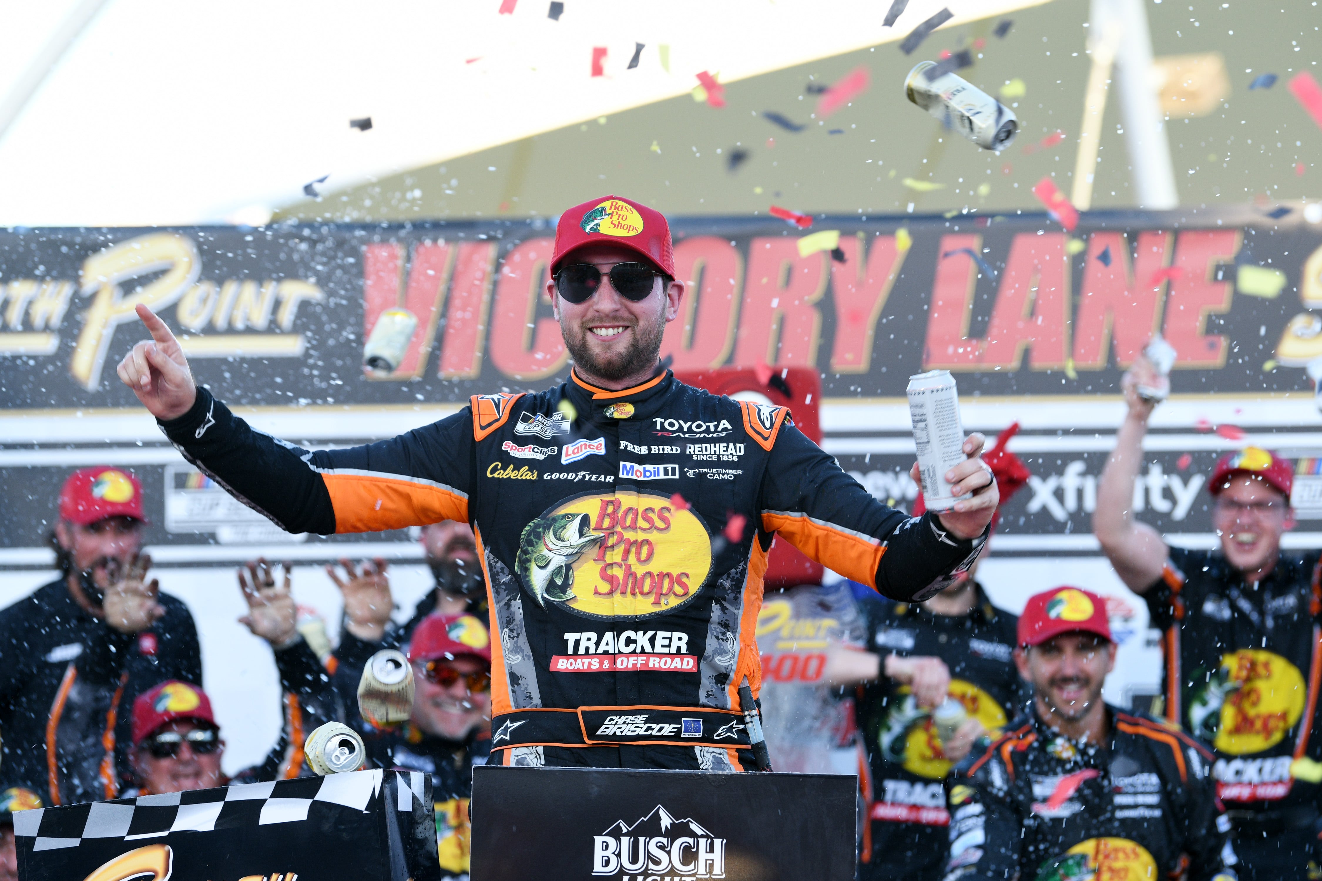 Chase Briscoe fends off Kyle Larson’s last-lap surge to win in Las Vegas