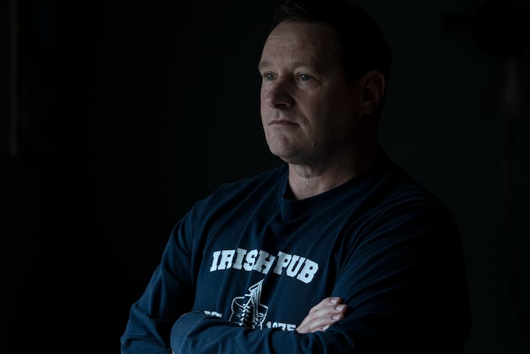Philadelphia police lieutenant Robert Friel at his home in Bucks County on Oct. 3, 2022.