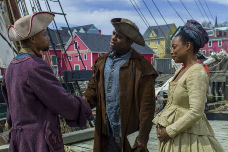 Three central figures in "Book" (from left): Cuba Gooding Jr., Lyriq Bent and Aunjanue Ellis.