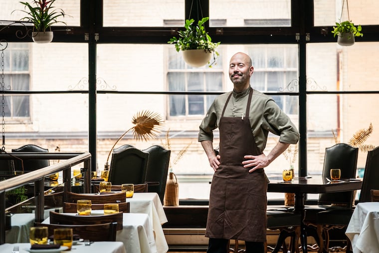 Chef-partner Yun Fuentes inside his acclaimed Latin American restaurant Bolo. Fuentes spends his perfect Philly day grocery shopping in the Italian Market, eating arepas with his wife, and taking in a comedy show.