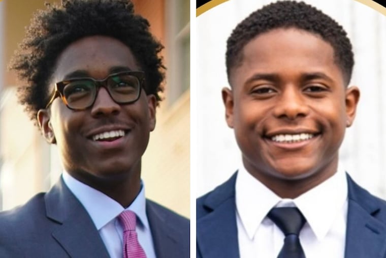 Hugh Douglas (left), the son of former Eagles star Hugh Douglas, and Christion Files Jr. were killed in a car crash Monday evening.