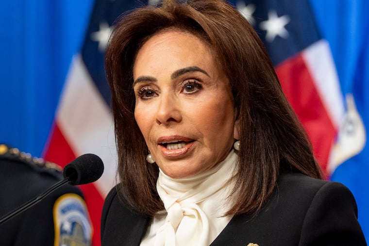 U.S. Attorney Jeanine Pirro speaks during a news conference at the Department of Justice on Dec. 4, 2025.