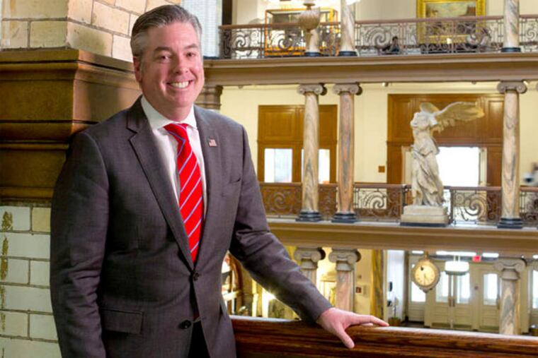 Drexel president John A. Fry stays busy leading the university into new areas of growth - as well as playing squash and spending time with his family. (Charles Fox / Staff Photographer)